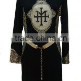 Viscose 94% to spandex 6% new design beautiful leopard print women dress wholesale clothes YLD 0012