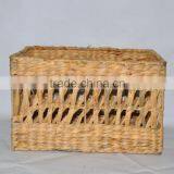 Water Hyacinth Storage Basket With Iron Frame