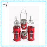 Condiment Vinegar Dispenser Glass Bottle Set Metal Holder Quality Choice