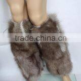 Sexy Ladies Fox Fur Leg Warmers High Knee Fur Socks Fur Boot Sleeves thumbnail-1
