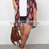 2015 Summer Plus Size, Floral Print Chiffon Cardigan and Kimono Wrap for Fat Women - SYK15360 thumbnail-1