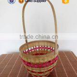 2016 Wholesale New Style Empty Round Bamboo Mesh Fruit Basket With Handle thumbnail-1