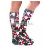 Santa Snowman Printing Christmas Sock thumbnail-2