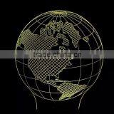 3D Optical Illusion Earth Night Lamp Night Light 10 Colorful LEDs Ultra-thin Acrylic Light Panel AA Battery or DC 5V thumbnail-2