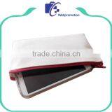 Fashion Small Size White Canvas Zipper Cosmeitc Pouch Cosmetic Bag thumbnail-2