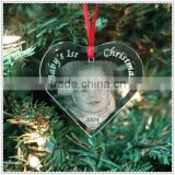 Heart Clear Christmas Glass Ornament For Holiday Favor
