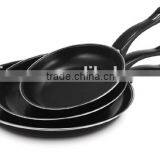 3pcs Carbon Steel Non-stick Fry Pan Set With Bakelite Handle Kitchen Cookware