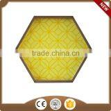 yellow hexagon thin wooden tray