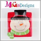 Red Snowman Ceramic Plate Dinner Dish Good Choice OEM