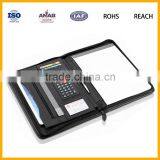 Latest Design Waterproof High Quality A4 Zipper Leather File Document Cover Notebook Cover