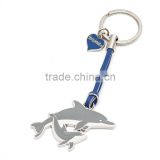 Souvenir dolphin/whale shape metal keychain wholesale for plating nickle