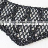 New Arrival White and Black Flower Pattern Embroidery Collar Lace Applique for Lady Garment thumbnail-2