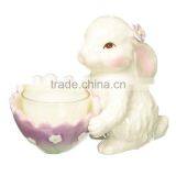Fine Porcelain Decorative Bunny Tea Light Holder, 3-34-Inch thumbnail-1
