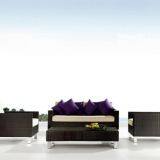 Outdoor Furniture Sofa Set Alu Frame Cushion Axvision Fabric PE Rattan Patio Baclony Garden 8mm Tempered Glass