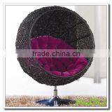 Single Rattan Hanging Turnround Indoor Floor Sofa thumbnail-1