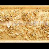 Decotative Sandstone Relievo of Peony thumbnail-1