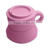 Silicone Travel Collapsible Camping Mug With Lid thumbnail-4