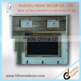 2016 Shabby and Chic Wood Wall Cabinet With Metal Hooks and Blackboard thumbnail-1