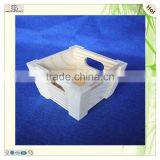 Small Unfinished Carved Pine Wooden Storage Box thumbnail-2