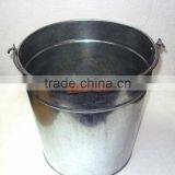 Galvanised Pails, Galvanized Pail With Handles, Metal Bucket Pail, Galvanized Bucket With Wooden Handle, Decorative Bucket Pails thumbnail-1