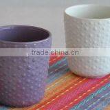 Beautiful Dotted Glazed Solid Color Ceramic Flower Pot thumbnail-1