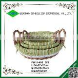 Wholesale Oval Natural Willow Basket Bread With Liner thumbnail-2
