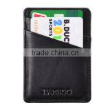 Men's 100% Leather Slim Flip Wallet With Money Clip and Pull Tab