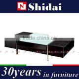 Glass Coffee Table Set, Glass Top Coffee Table Set, Tempered Glass+high Glossy MDF Coffee Table thumbnail-1