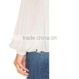 Long Sleeve Casual White Blouse For Middle Aged Women thumbnail-4