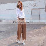 Wholesale Plain Cotton Curved White Long Sleeve t Shirt Women thumbnail-4