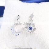 Star and Moon Shape Girl 925 Silver Earring, CZ Zircon Earring Jewelry, Earring Silver 925 thumbnail-2