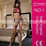 High Quality Pink Mesh Sexy Police Girl Uniform thumbnail-1