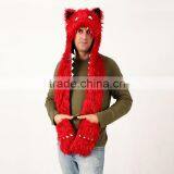Faux Fur Monster Cap and Hat Scarf Snapback Wholesale thumbnail-1