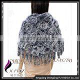 CX-B-23B Wholesale Ladies Fashion Rex Rabbit Fur Poncho Shawl/ Clothes Womens thumbnail-5