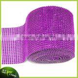 Hot Sell! Rhinestone Ribbon 24 Rows Plastic & Metal Crystal Rhinestone Trim Mesh Roll thumbnail-1