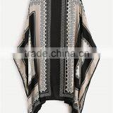 Custom Pattern Print Loose Black Tribal Print Kimono Open Front Capelet Ladies Beachwear Women thumbnail-2