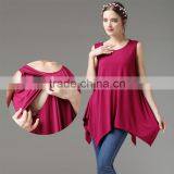 Mamalove Sleeveless Nursing Clothes Loose and Comfortable Pregnant Women T-shirts Breastfeed Top thumbnail-2