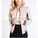 Fashion Pink Bomber Jacket Wholesale Fleece Coats Woman Jacket