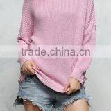 EY0873S New Arrival Women Round Neck Knitted Pure Color Sweater Pullover, American Long Sleeve Sweaters thumbnail-1