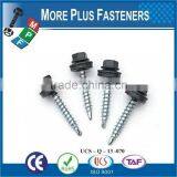 Made in Taiwan Hex Washer Head With Bonded Washer Double Thread Painted Head Hex Metal Hex Washer Head Drill Point Roofing Screw thumbnail-3