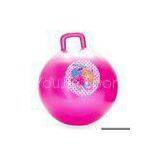 Waterproof Purple Pink Exercise Yoga Ball / Handle Ball For Amusement Park