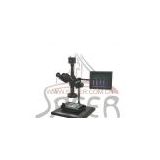 Electronic video digital microscope with top light, eyelens