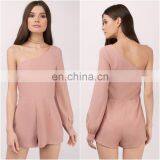 High Quality Blush Plain One Shoulder Adult Romper thumbnail-1