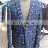 Men's Blue Check Classic Fashion Suits Business Suits Tuxedo Blazer Classic Suit Slim fit Formal Suit Wedding Suit