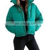 Factory Supplier Directly Women Green Padded Boxy Jacket thumbnail-3