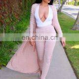 Jacquard Suit Jacquard Cloak Long Sleeve Evening Bandage Dress thumbnail-1