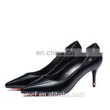 MCH-2401 New 2017 style elegant pointed toe women pump shoes latest ladies fashion PU costom logo high heel shoes wholesale