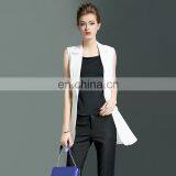 OEM New Fashion Style Coat Winter White Unique Pocket Deisgns Sleeveless Blazer Autumn Coat