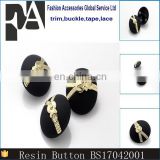 Fashion 18-27mm 1 Hole Black Sewing Resin Buttons for Coat