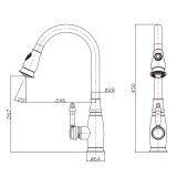 New Style Pull Out Kitchen Faucet Modern Shower And Subble Water Ways Kitchen Tap thumbnail-3